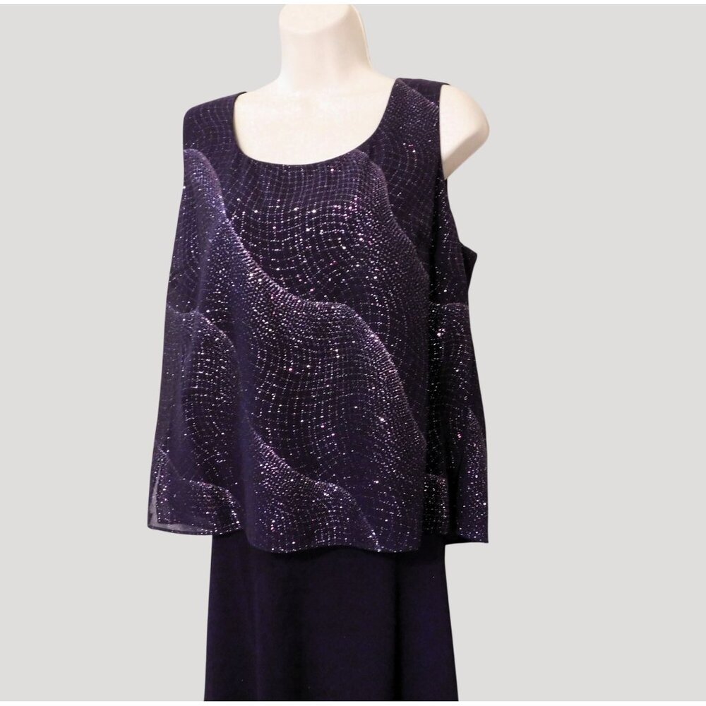 Dana Kay 3-Piece Formal Outfit Womens Size 14 Dark Purple Jacket Tank Skirt - Picture 6 of 14